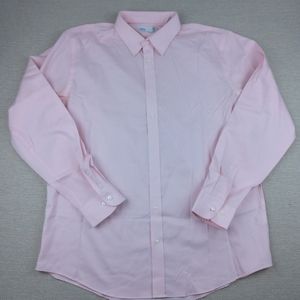 Nordstrom Rack L/S Trim Fit, Non Iron Shirt, Pink, Mens 17.5/36